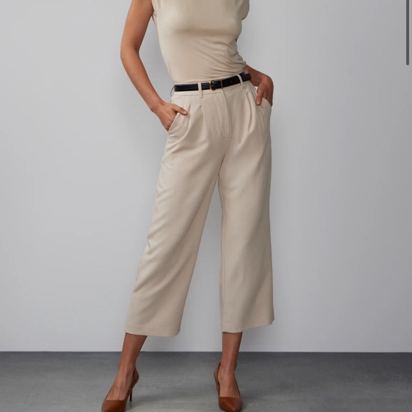 Pleated Straight Cropped Pant - Picture 6 of 7